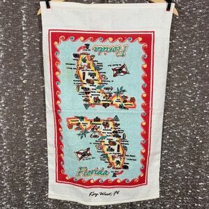 Retro State of Florida‎ Key West Map Kitchen Tea/Dish Terry Cloth Towel